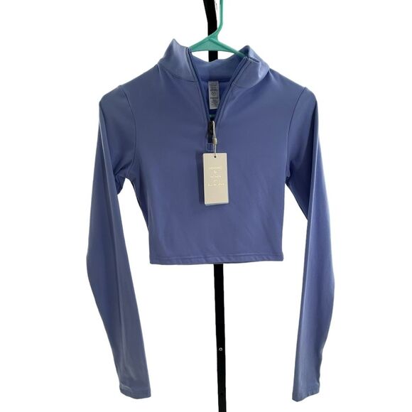 Balance Athletica Vitality Size M Refine Cropped Zip Jacket Xenon Periwinkle New - Picture 2 of 9